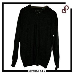 Orvis Men's Casual V-Neck Long Sleeve‎ Sweater Black Large
